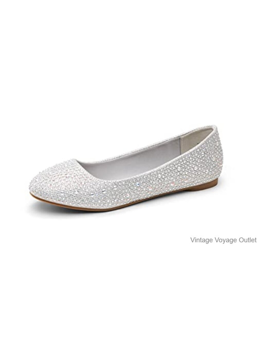 Rhinestone Ballet Flats Slip-On Comfortable Dressy Wedding Formal Shoes